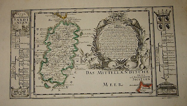 Bodenehr Gabriel Insul und Konigreich Sardinien 1710 ca. Augsburg 